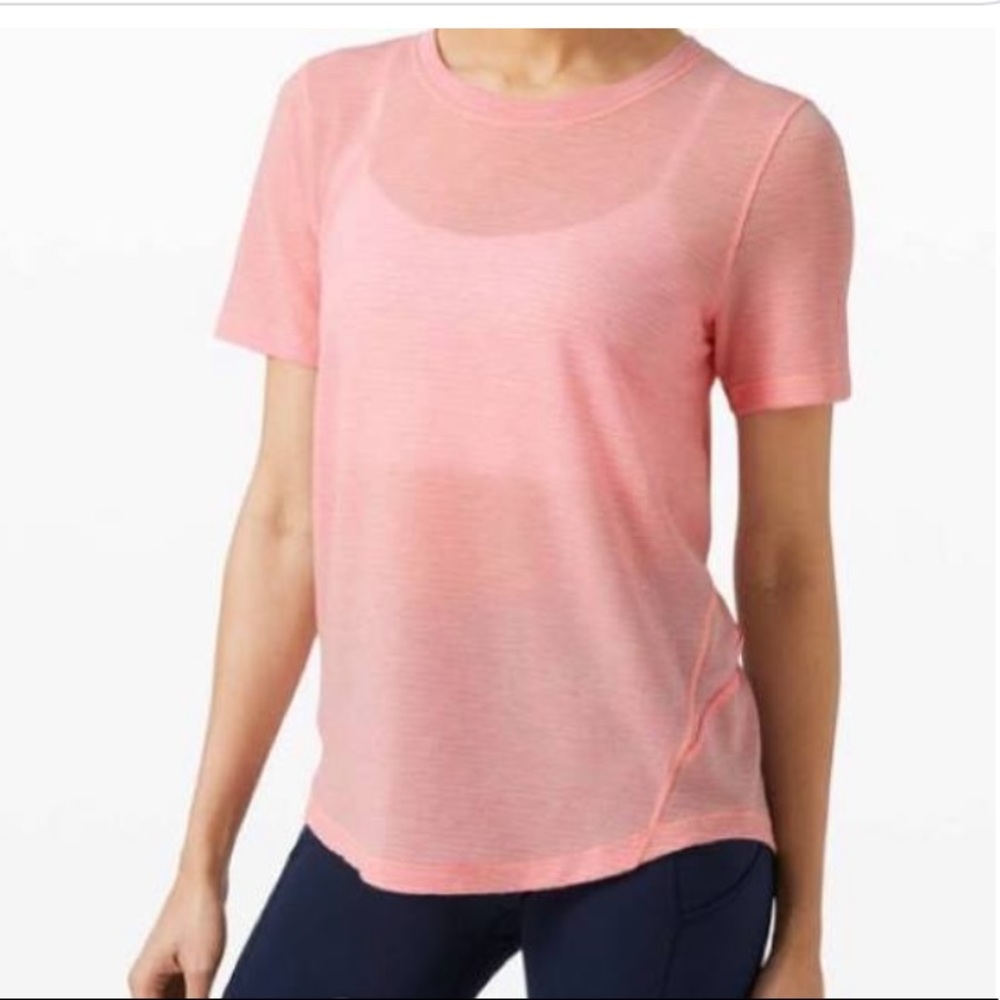 LuluLemon Long Distance Short Sleeve Shirt - Pink